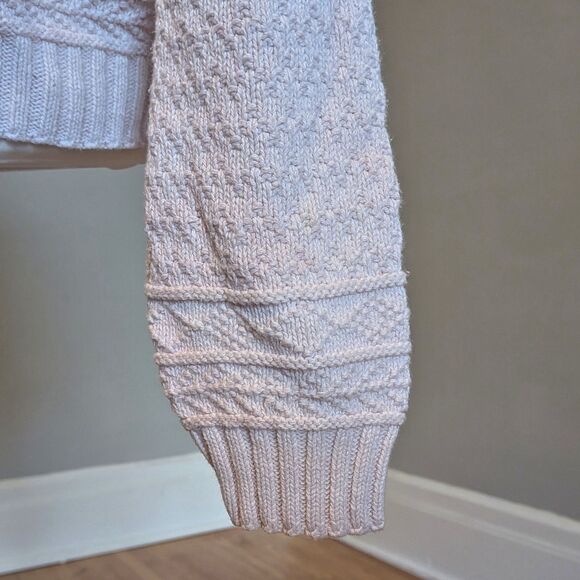 Vintage 90s Pink Sweater Domani V-Neck Varsity Pullover Preppy Size Large - Picture 6 of 7